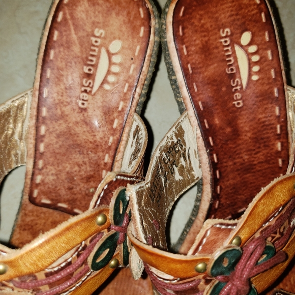 Spring step womens heels size 7 vintage brown - Picture 2 of 8